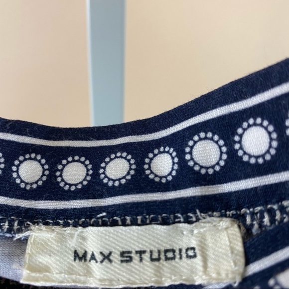 Women’s Max Studio Size 32 Navy Blue Wrap Skirt Mod Retro Ruffle Layered - Picture 5 of 11